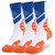 Kid's Walking Crew Socks  Forcool Youth High Performance Cushioned Sport Running Cycling Outdoor Athletic Socks  3 Pairs White Orange X-Small