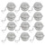 12Pcs Stainless Steel Tea Ball Mesh Tea Infuser Strainers Premium Tea Filter Tea Interval Diffuser with Extended Chain Hook for Brew Loose Leaf Tea and Spices  and  Seasonings