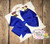 Solid Electric Blue Pinwheel Hair Bow 4" MADE IN USA
