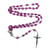 Good Shepherd Creations Catholic Rosary with Metal Crucifix Cross Made in Italy Miraculous Purple Oval Beads  Light Purple