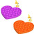 FHSDYY Mental Arithmetic Pioneer Bubble Sensory Push-Pull Toys  Silicone Stress-Relieving Toys for Autistic Patients who Need to Relieve Stress  Squeeze Sensory Toys  Orange  Heart-Shaped