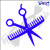 Eyecandy Decals Scissors and Comb 6" Decal Purple