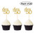 Pack of 24 Cheers to 50 Cupcake Toppers Gold Glitter 50th Birthday Cupcake Picks Anniversary Party Decors
