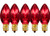 Indoor ? Outdoor String Light C7 Ceramic Christmas Steady Replacement Bulbs  Clear Glass  Red