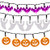 Set of 3 Halloween String Lights  Battery Operated 30 LED 12Ft Each Halloween Lights of Jack-O-Lantern Pumpkin Lights  Purple Bats and White Ghosts for Outdoor  and  Indoor Halloween Party Decorations Set of 3 Halloween String Lights  Battery Operated 30 LED 12Ft Each Halloween Lights of Jack-O-Lantern Pumpkin Lights  Purple Bats and White Ghosts for Outdoor  and  Indoor Halloween Party Decorations