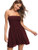 just quella Women's Summer Cover Up Strapless Dresses Solid Tube Top Beach Mini Dress  M  Wine