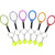 BBTO 6 Pieces Tennis Racket Keychain Key Rings Metal Tennis Ball Split Ring, 6 Colors
