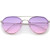 Modern Temple Brow Bar Rimless Gradient Colored Flat Lens Aviator Sunglasses 59mm  Shiny Silver Purple-Pink