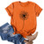 AODONG Shirts for Women Sexy Shirts for Women Fashion Round Neck Plus Size Sunflower Print Tee Shirt Casual Short Sleeve T-Shirt Top Blouses Orange
