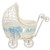 Baby Shower Centerpiece Stroller Wicker Carriage Baby Shower Favor Decoration (Blue)
