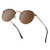 Small Round Polarized Sunglasses for Women Men Circle Metal Frame Sun Glasses with UV Protection Brown Frame Brown Lens