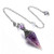 PESOENTH Amethyst Pendulum Dowsing Crystal Divination Scrying Dowser Purple Hexagonal Gemstone Healing Point Pendulum Antique Silver Chain