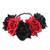 YAZILIND Big Rose Flower Wreath Elastic Headband Bride Garland Prom Party Headdress Accessories RedPlusBlack
