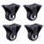 MroMax 4Pcs Fixed Casters 1.5 Inch PU Top Plate Mounted Rigid Caster Wheels  330lb Total Load Capacity