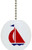 Red  and  Navy Sailboat Solid Ceramic Fan Pull