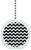 Black Chevron Solid Ceramic Fan Pull