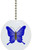 Carolina Hardware and Decor 1078F Blue Butterfly Ceramic Fan Pull