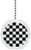 Carolina Hardware and Decor 1102F Black Checkered Solid Ceramic Fan Pull