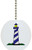 Carolina Hardware and Decor 1270F Blue Lighthouse Ceramic Fan Pull