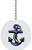 Carolina Hardware and Decor 3136 Blue Anchor Nautical Ceramic Fan Pull