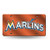 MLB Miami Marlins Wordmark Laser Cut License Plate  Orange