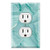 Graphics Wallplates - Aqua Blue Marble Textures Art Print - Duplex Outlet Wall Plate Cover