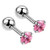 4mm Tiny Pink Tourmaline Gemstone Stud Earrings in Stainless Steel - October Birthstone Screw Back Round Shape Tragus Cartilage