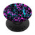 Black Background Pink Blue Turquoise Paint Splatter Pattern PopSockets PopGrip  Swappable Grip for Phones  and  Tablets