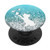 White Cat Kitten Silhouette On Silver Light Blue PopSockets PopGrip  Swappable Grip for Phones  and  Tablets