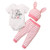 Infant Baby Boy Girl Easter Outfits My First Easter Romper Top Plus Bunny Pants Plus Rabbit Ears Hat Summer Clothes 3PCS  Pink  6-9 Months
