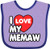 Inktastic I Love My Memaw Baby Bib Lavender and Purple