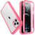 SPIDERCASE Compatible with iPhone 12 Pro Max  Protective Case with Built-in Screen Protector  Rose and Red Clear
