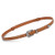 Fashion Western Skinny Belts for Women Adjustable Brown Leather Thin Waist Belts for Dresses With Vintage Buckle