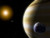 An extrasolar planet with hypothetical  possible but unproven  water-bearing moons Poster Print by Stocktrek Images  17 x 11
