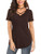 DittyandVibe Women's V Neck T Shirt Short Sleeve Summer Loose Casual Tops  Brown  X-Large DittyandVibe Women's V Neck T Shirt Short Sleeve Summer Loose Casual Tops  Brown  X-Large