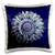 3dRose Turquoise and Purple Floral Mandala on Rich Navy Blue Damask Background-Pillow Case  16 by 16"  pc_31742_1