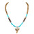 BlueRica Shark Tooth Pendant on Tiger Coconut Beads  White  and  Blue Puka Shell Beads  and  Brown Tubes Necklace  2S