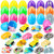 TOY Life Filled Easter Eggs with Toys Inside - Premade Prize Eggs with Pull Back Cars for Kids - Prefilled Plastic Easter Eggs for Egg Hunt - Easter Basket Stuffers - Egg Fillers Party Gift for Kids