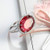Metmejiao Gem Stone Open Ring 925 Sterling Silver Topaz Women's Ring Ruby Cut Birthstone Ring Gemstones Birthstone Halo Solitaire Engagement Rings for Women  Rose red
