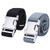 2PCS Children Boys Zinc Alloy Belts - Easy Clasp Adjustable Buckle Belt for Toddlers Boys Girls  Black Dark Grey