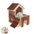 Wooden Hamster House  Natural Rats Hideout Hut with Funny Climbing Ladder Play Toys for Dwarf Hamster Mouse  Rat Gerbil and Other Pet Small Animals
