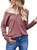 Aifer Women's Casual Off Shoulder Tops V Neck Waffle Knit Shirt Batwing Sleeve Pullover Sweater Tops Brick Red