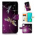 for iPhone 12  iPhone 12 Pro  Designed Flip Wallet Phone Case Cover  A20232 Purple Dragonfly 20232