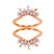 Uloveido Rose Gold Finish 925 Silver Marquise CZ Crown Wedding Ring Guard Engagement Band Enhancer 2pcs Stacking Set  Size 5