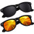 SUNIER Polarized Sunglasses for Men and Women Eyewear Orange Mirrored UV400 Lens Retro Classic Square Shades 2 Pack SR003