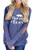 onlypuff Casual Loose Fit Tops for Women Patchwork Sleeve Blue Mama Bear Shirt XL