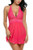 Avidlove Women V-neck Lace Babydoll Mesh Chemise Sleepwear Sexy Open Back Lingerie Rose Red Medium