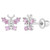 925 Sterling Silver Pink Cubic Zirconia Butterfly Girl Screw Back Earrings - Butterfly Studs for Young Girls  and  Teens