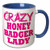 3dRose 175109_6 Crazy Honey Badger Lady Two Tone Mug 11 oz Blue