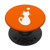 Silhouette Cat Looking At Moon White On Orange PopSockets Grip and Stand for Phones and Tablets